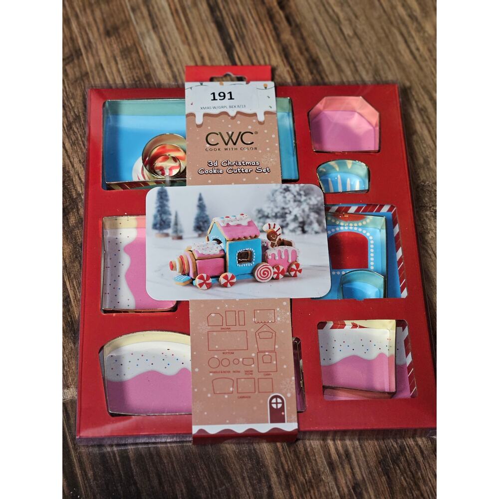 Cook With Color 3D Christmas Cookie Cutter Set